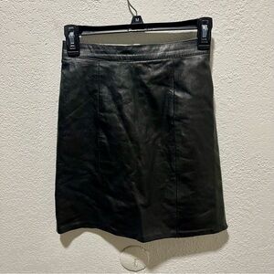 Classic Black Genuine Leather Skirt